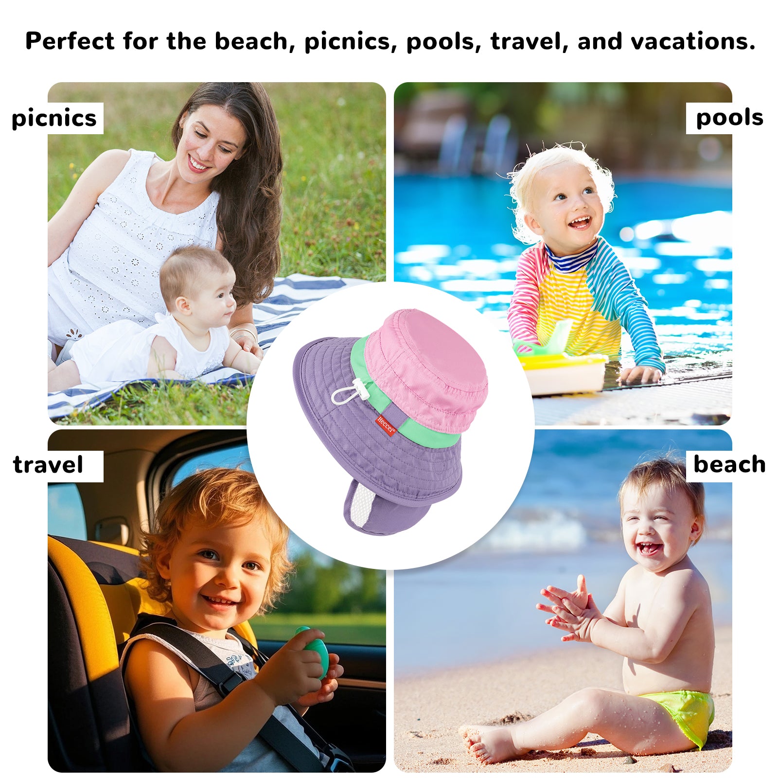 SkyCandy Sun Hat with Neck Flap - Pink