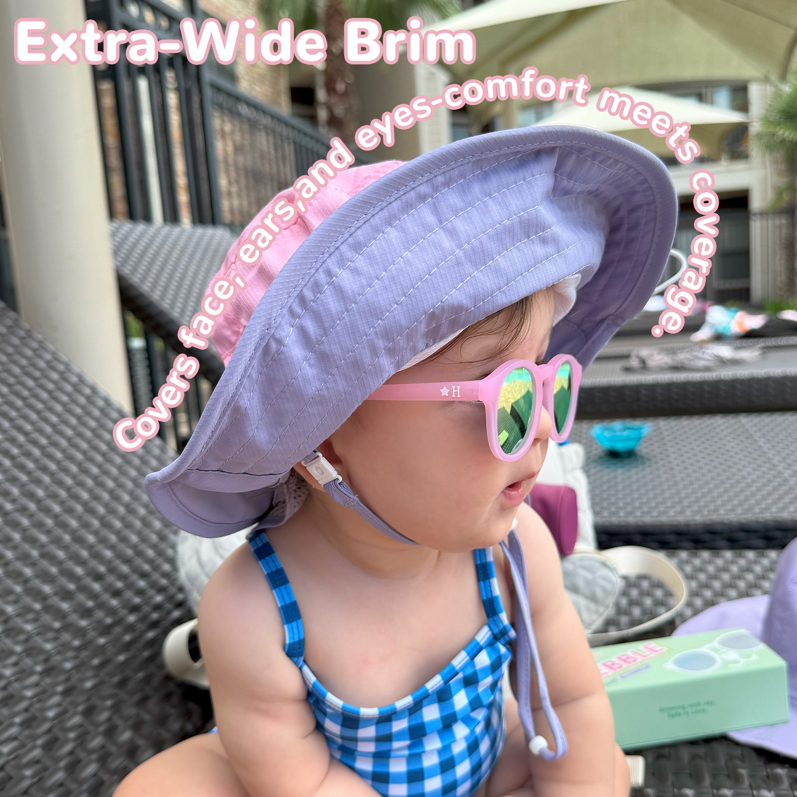 SkyCandy Sun Hat with Neck Flap - Pink