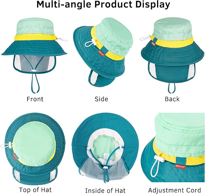 SkyCandy Sun Hat with Neck Flap - Green
