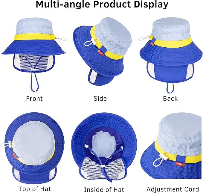 SkyCandy Sun Hat with Neck Flap - Blue