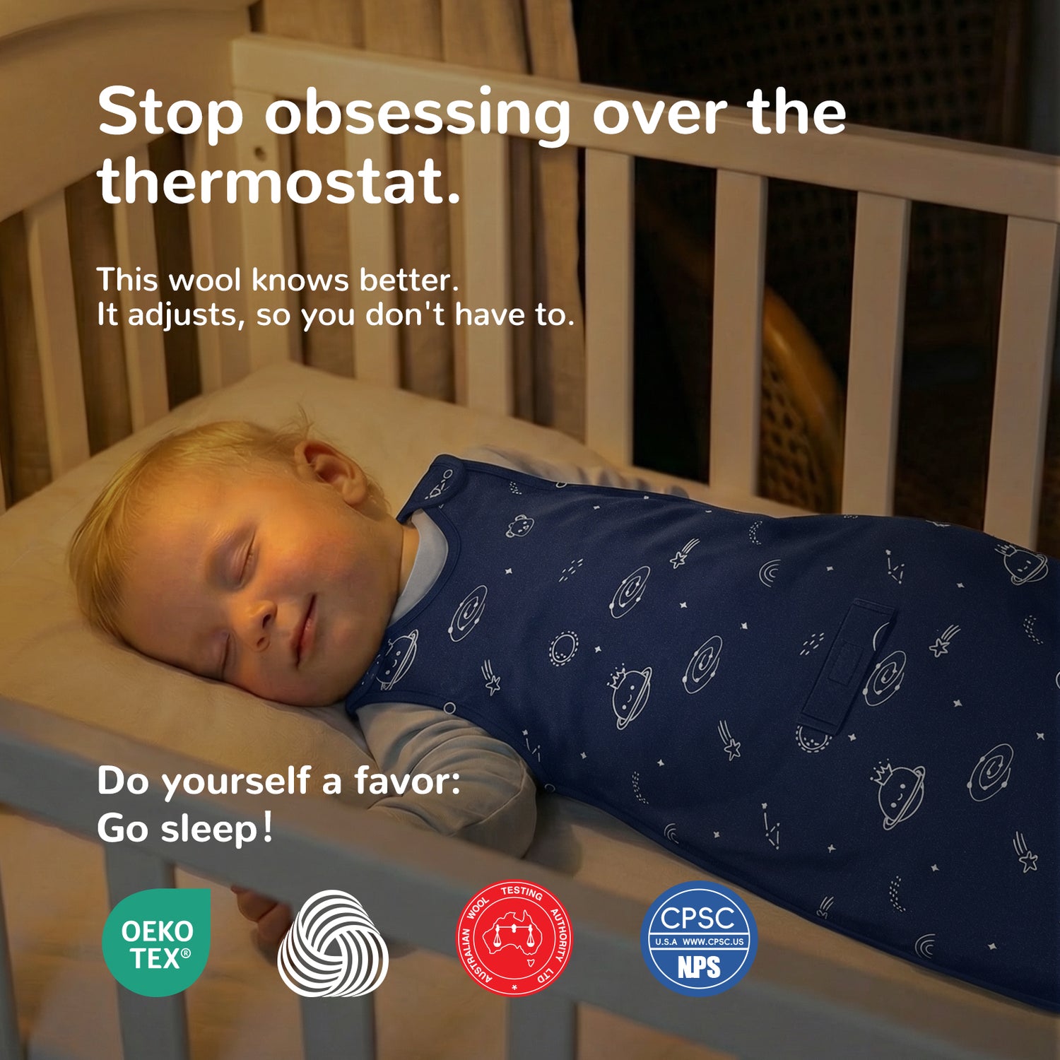 All-Season Merino Sleep sack - Cosmos Blue