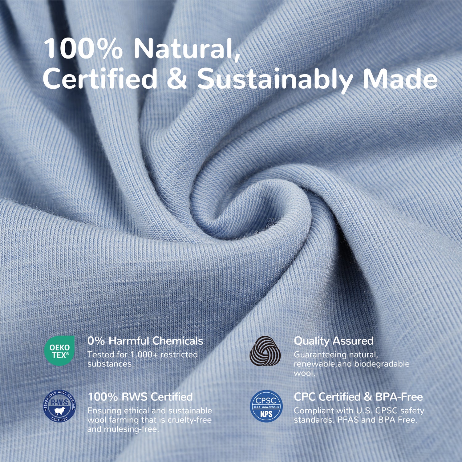 All-Season Merino Sleep sack - Cosmos Blue