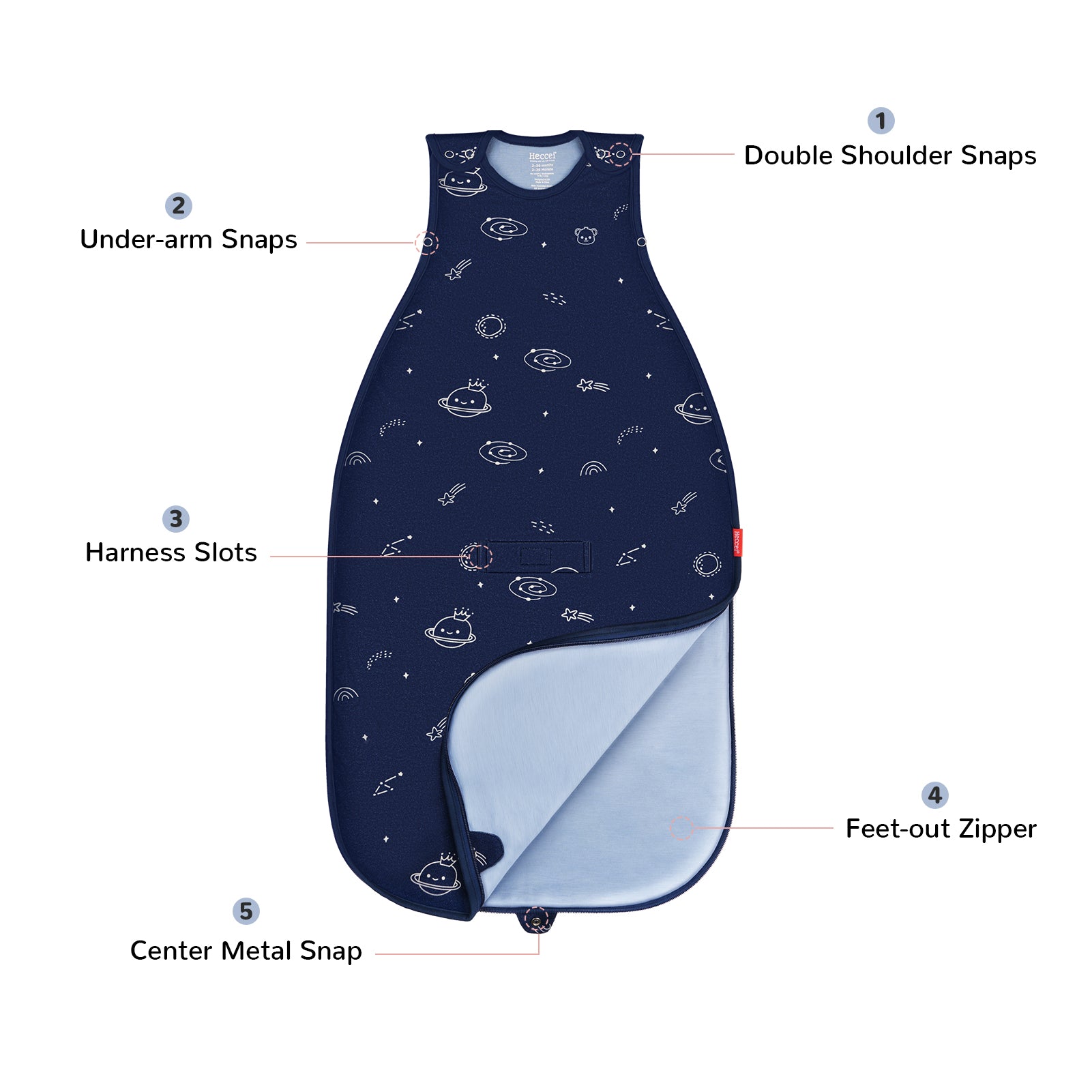 All-Season Merino Sleep sack - Cosmos Blue