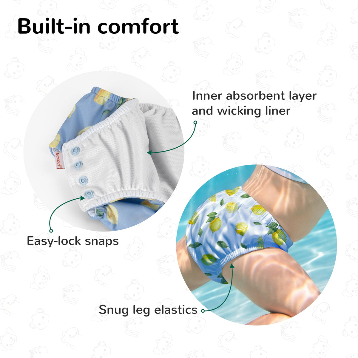 Reusable Swim Diaper - Lemon