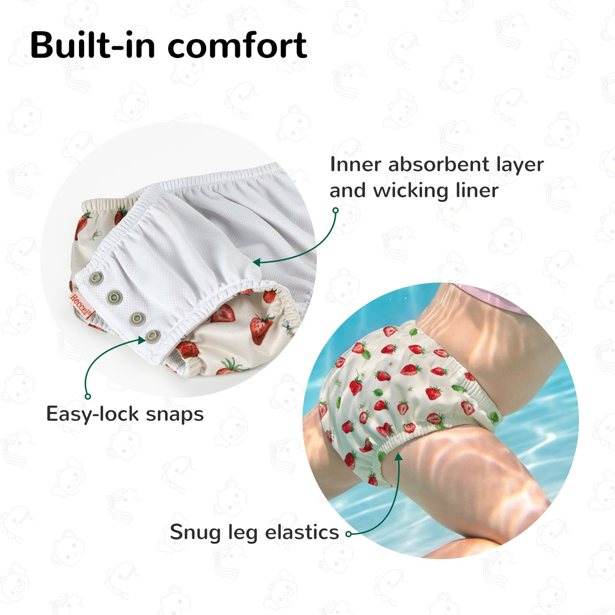 Reusable Swim Diaper - Strawberry