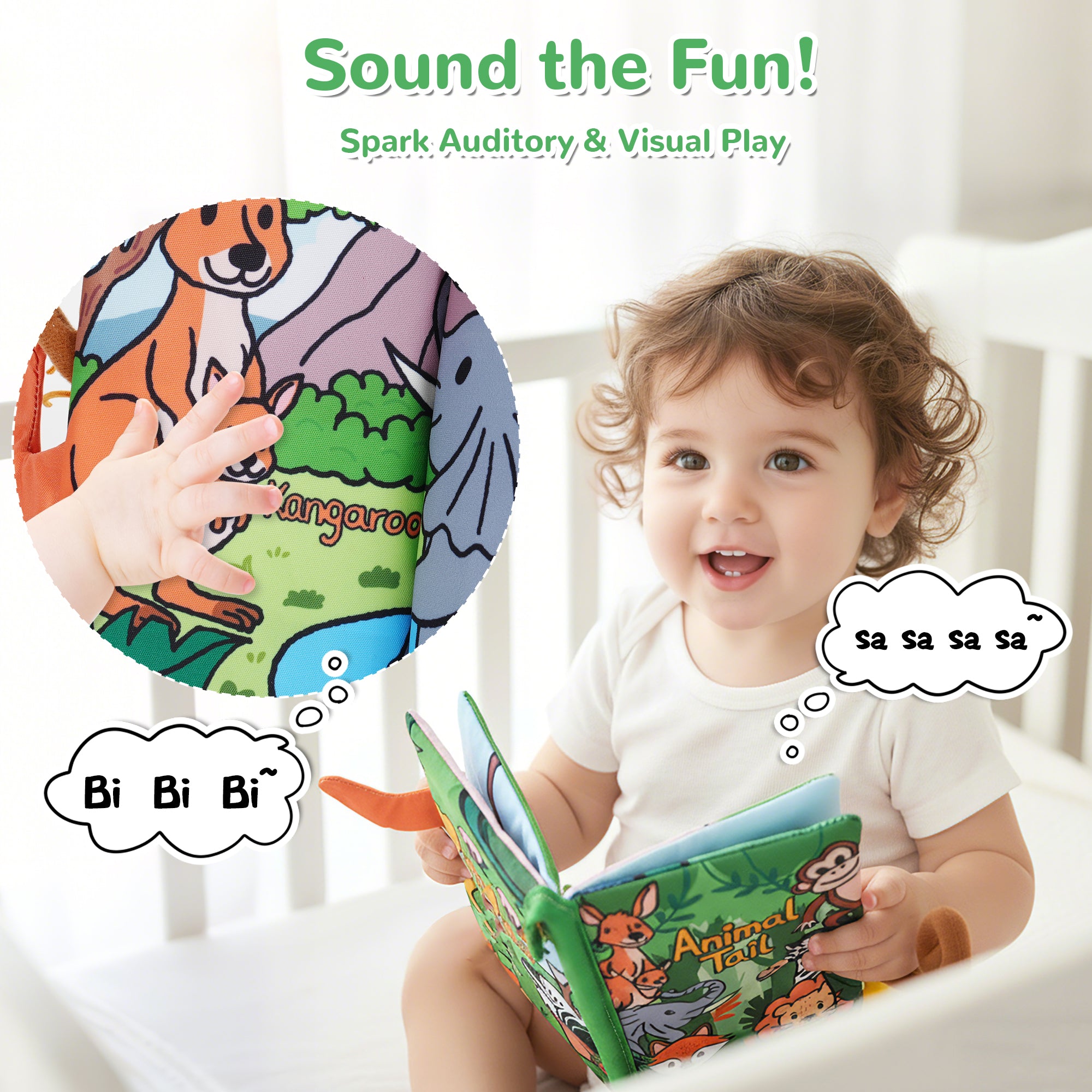 Tail Friends™ Sensory Cloth Book - Animal Tail