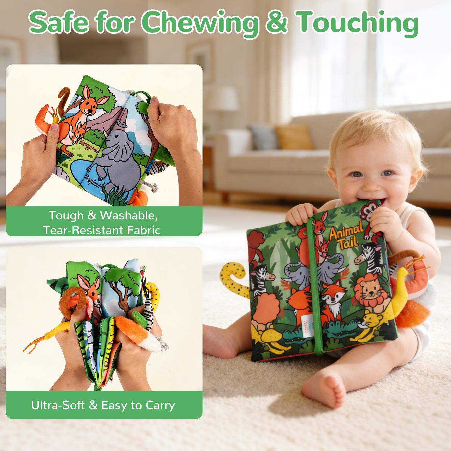 Tail Friends™ Sensory Cloth Book - Animal Tail