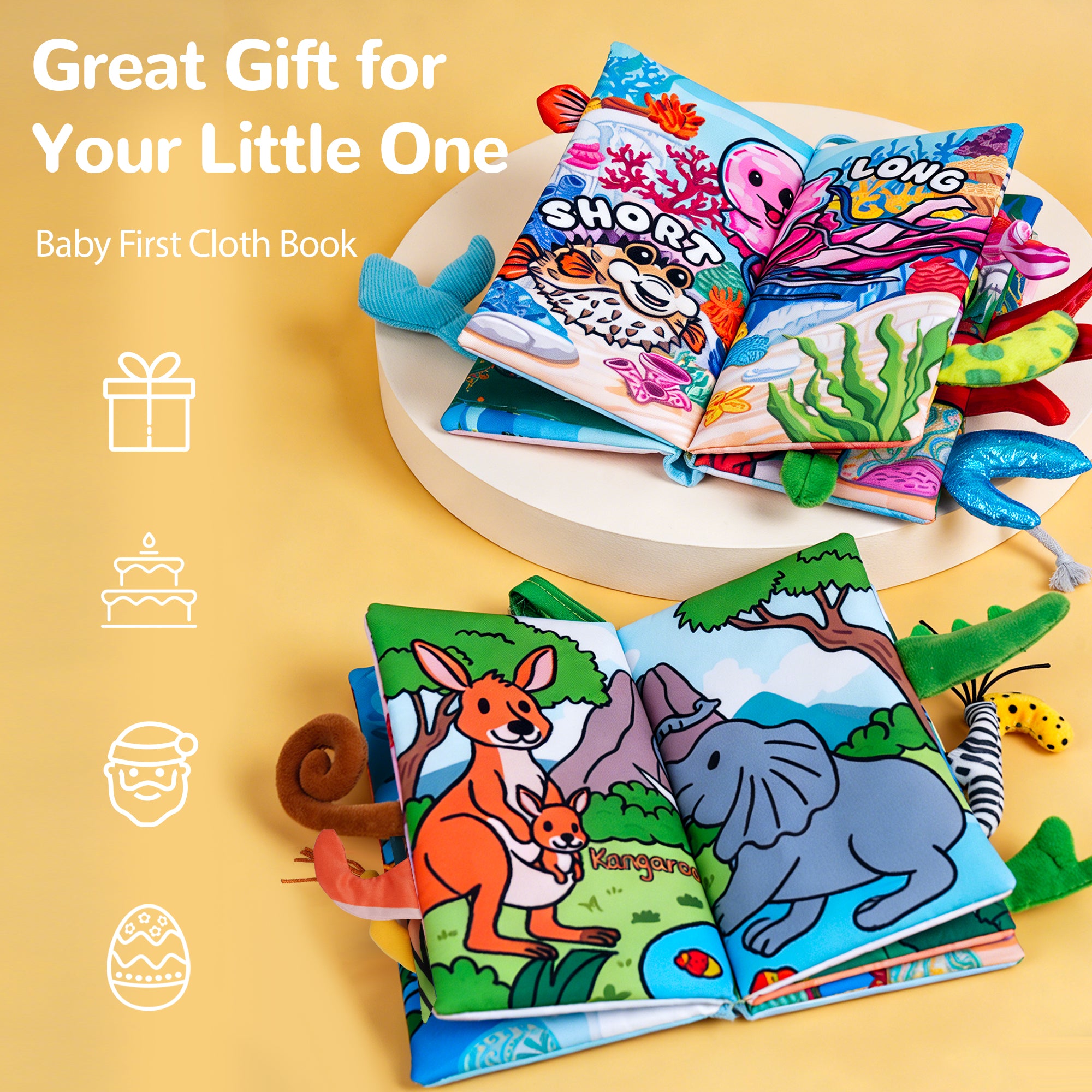 Tail Friends™ Sensory Cloth Book - Animal &amp; Ocean