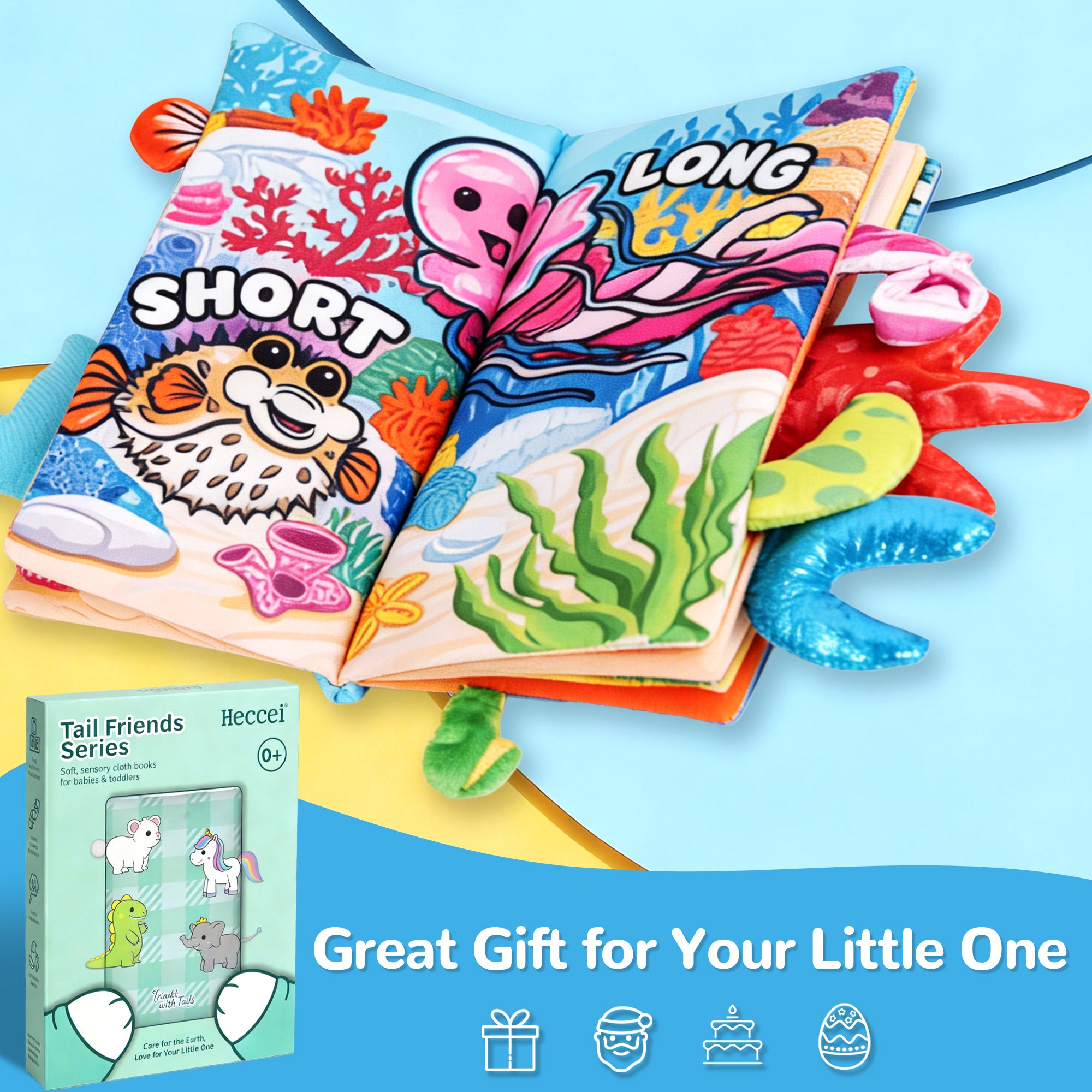 Tail Friends™ Sensory Cloth Book - Animal &amp; Ocean