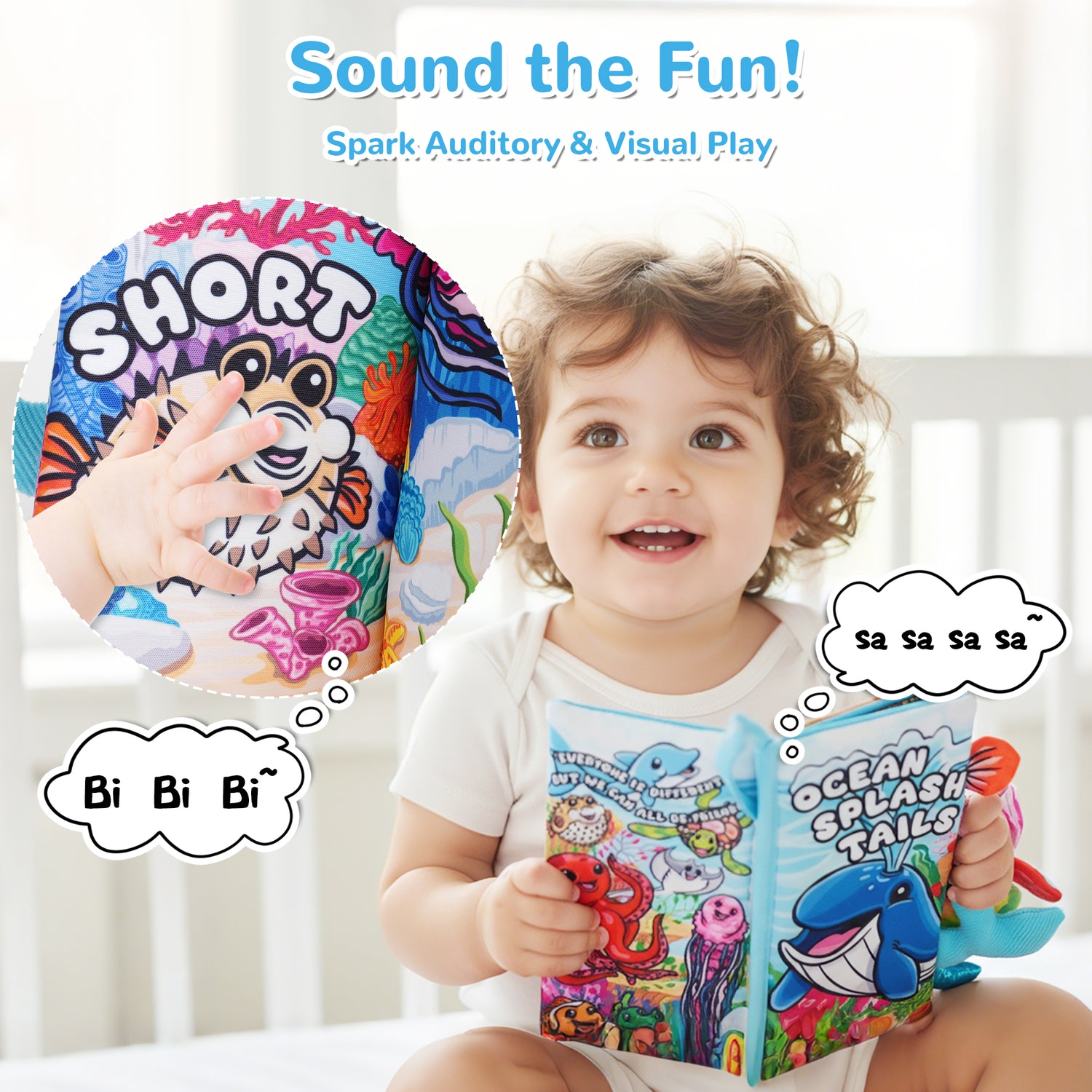 Tail Friends™ Sensory Cloth Book - Animal &amp; Ocean