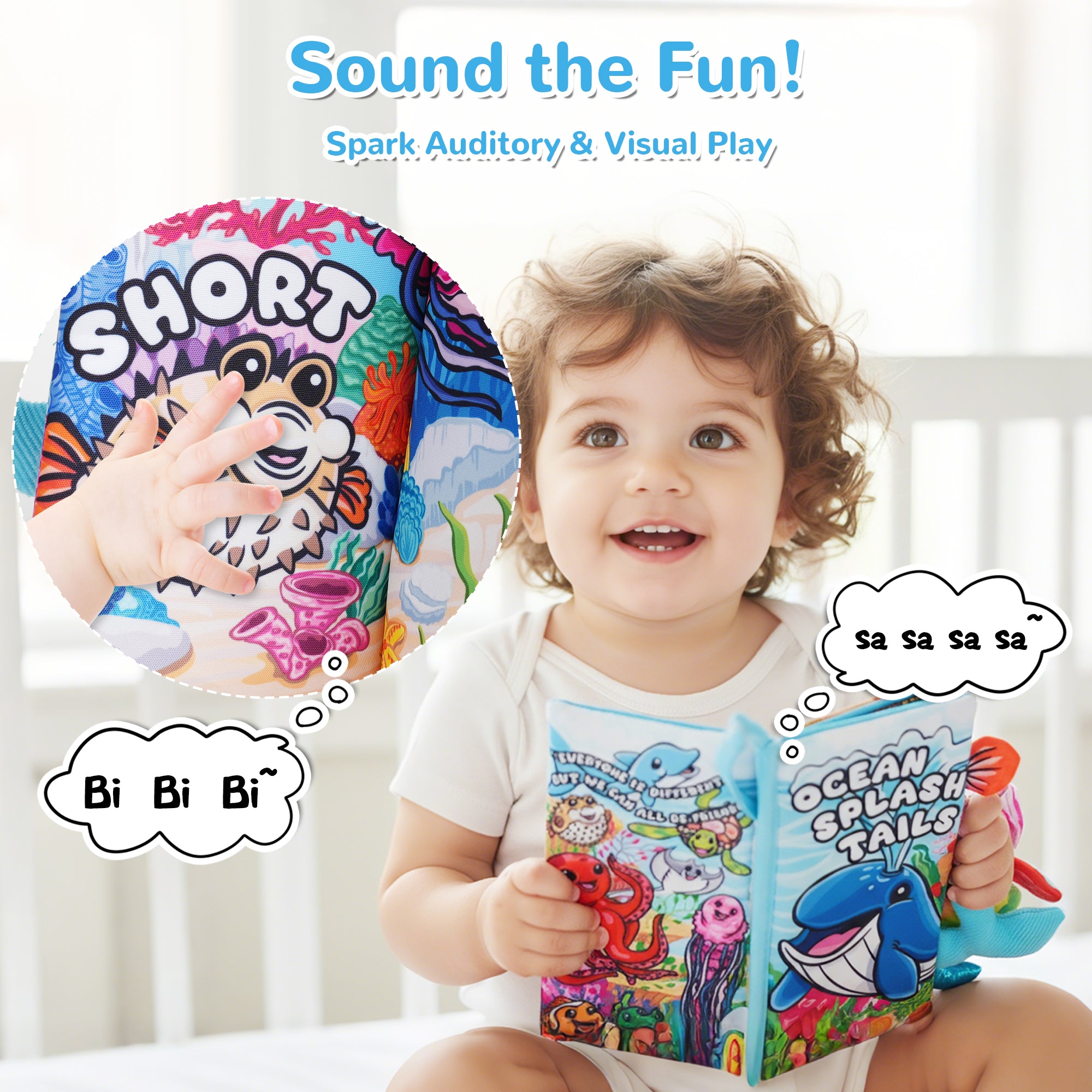 Tail Friends™ Sensory Cloth Book - Animal &amp; Ocean