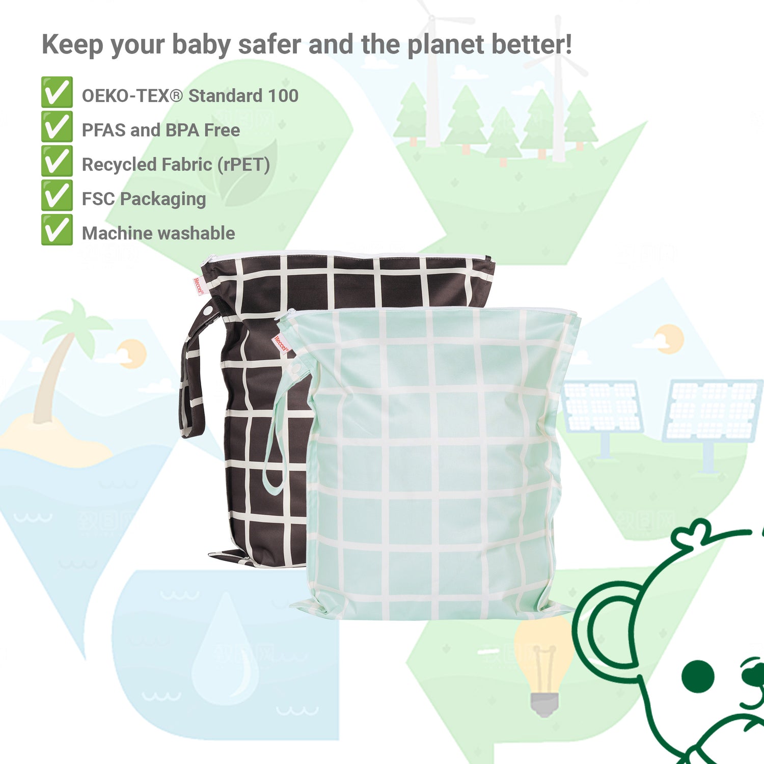 Wet Dry Bag Set 2 Pack - Garden Friend