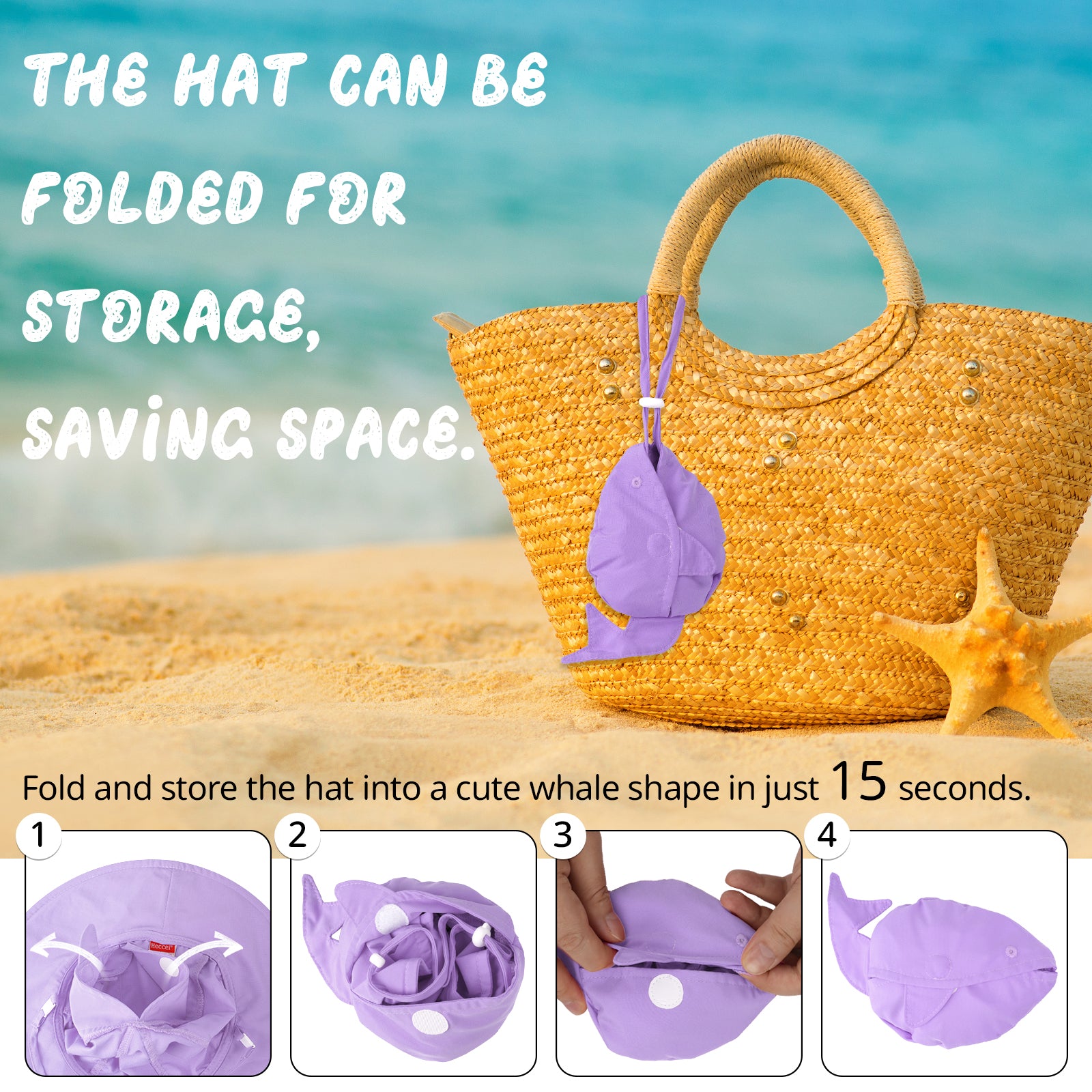 WhaleFold™ Baby Sun Hat - Purple
