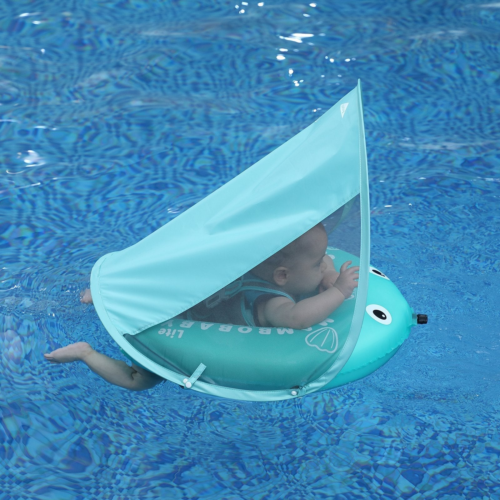 HECCEI Baby Self-Inflatable Baby Float with Canopy Lite