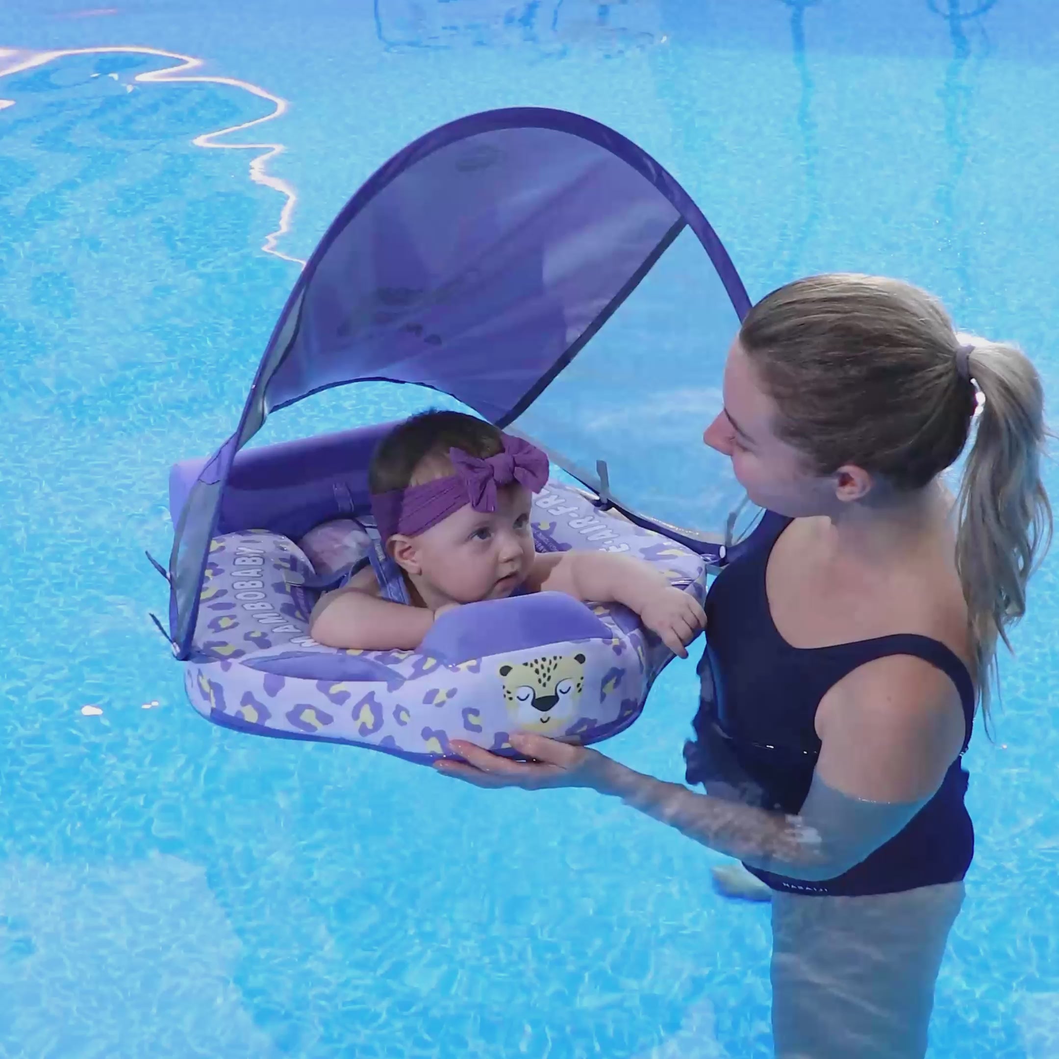 FoamCore™ Waterproof Deluxe Baby Float Leopard - Purple