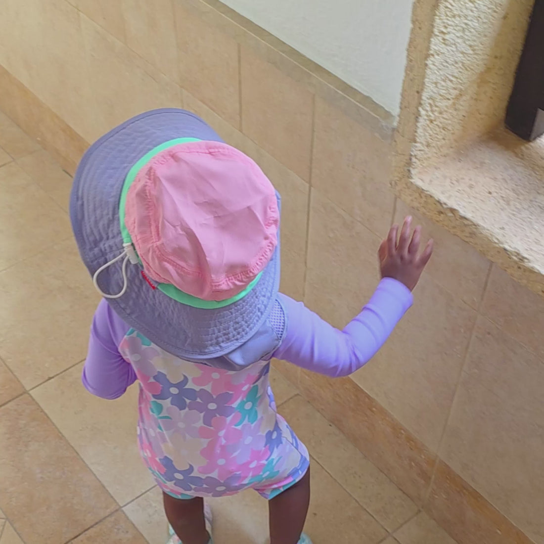 SkyCandy Sun Hat with Neck Flap - Pink