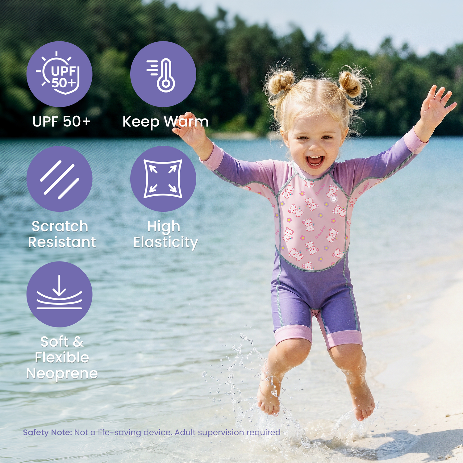 Baby Swim Wetsuit - Hecceibear Purple