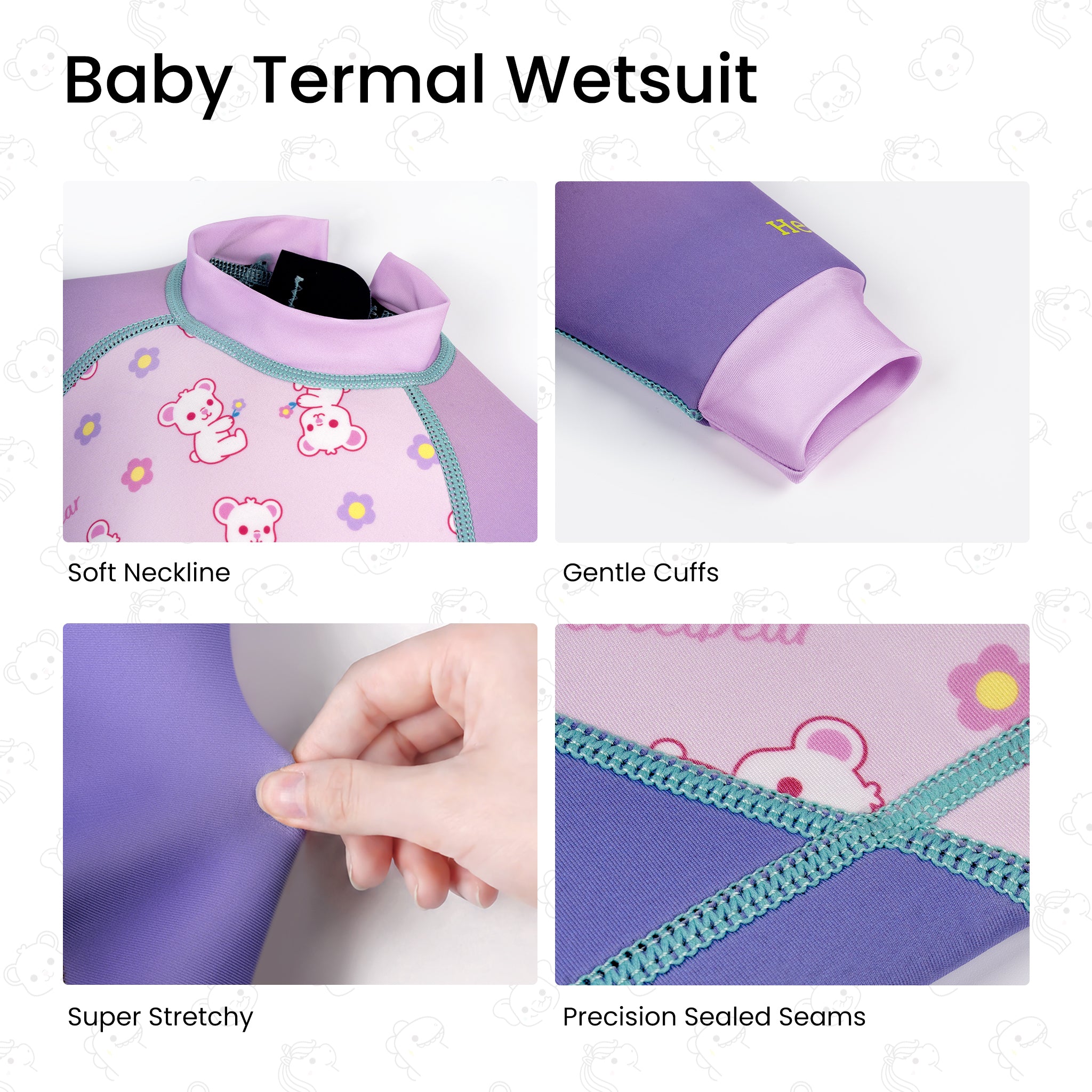 Baby Swim Wetsuit - Hecceibear Purple