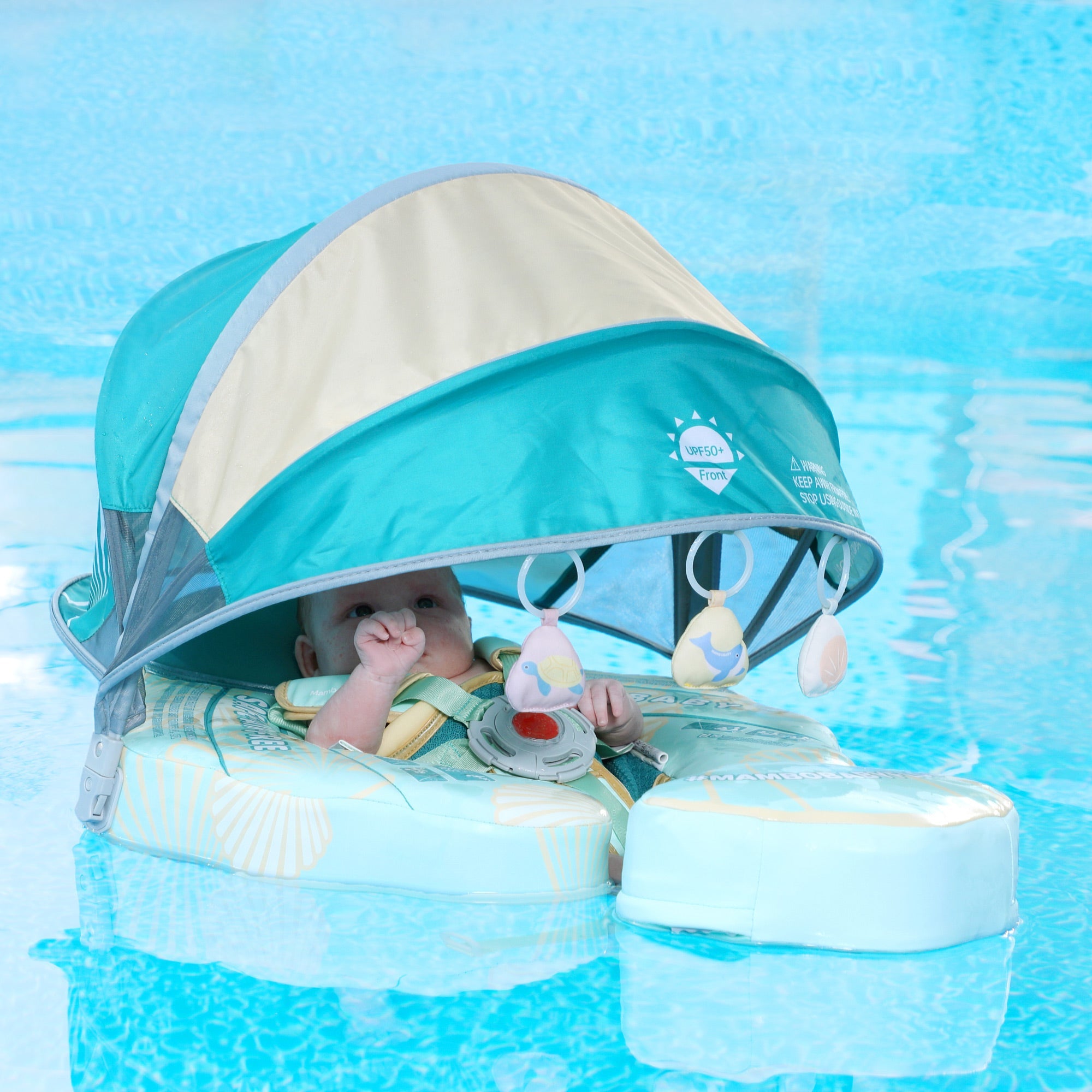 FoarmCore™ Baby Float Seashell with 3D UPF 50+ Sun Canopy