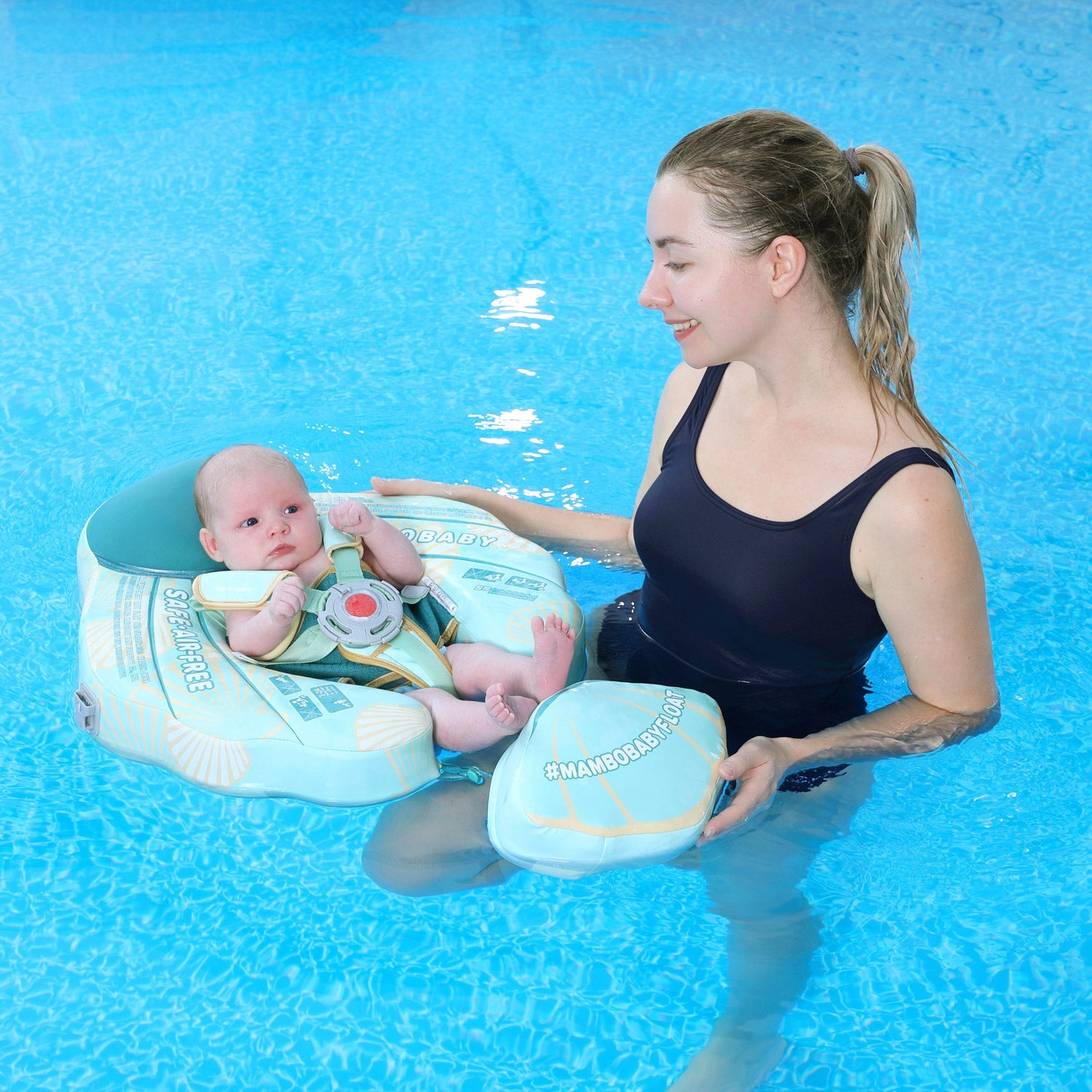 FoarmCore™ Baby Float Seashell with 3D UPF 50+ Sun Canopy