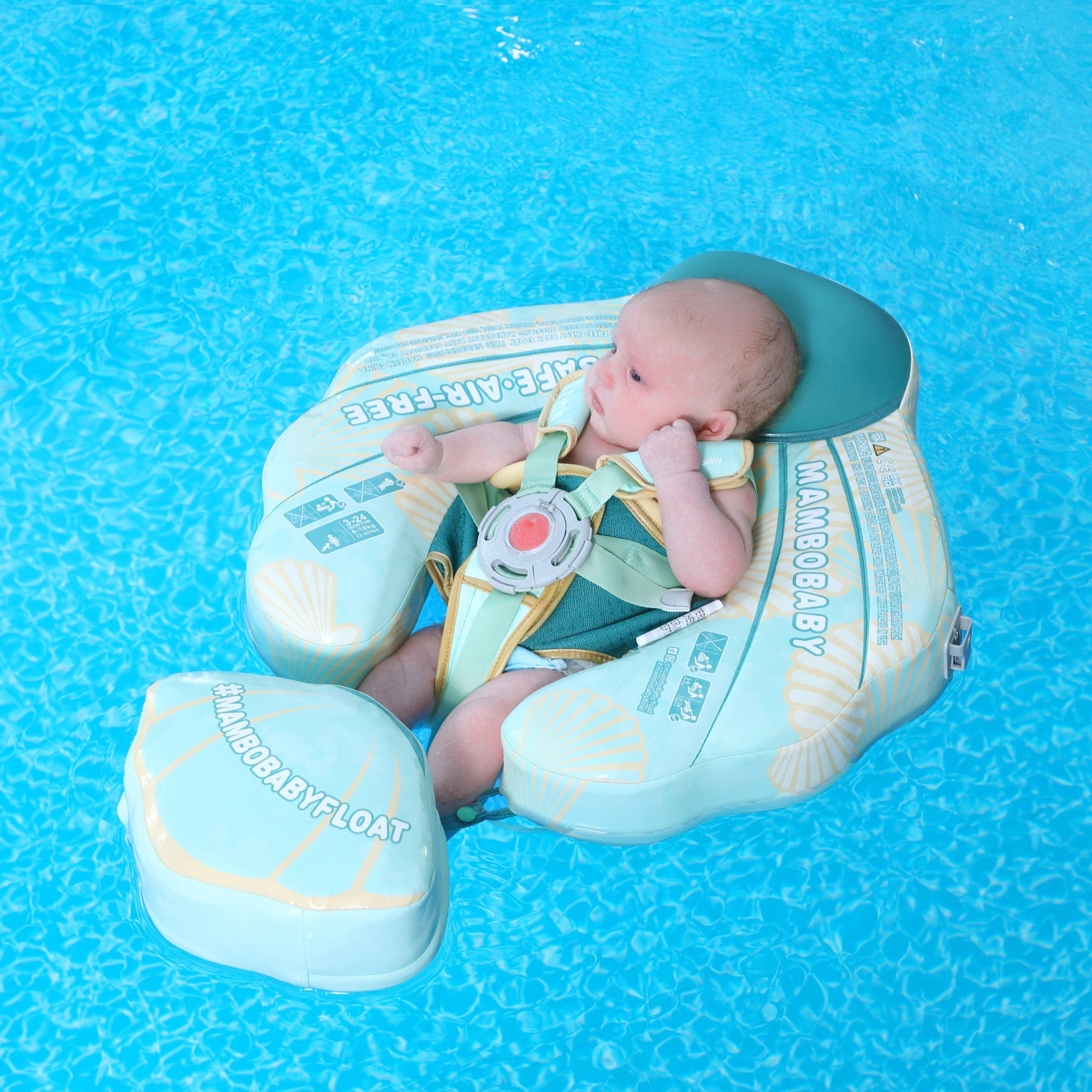 FoarmCore™ Baby Float Seashell with 3D UPF 50+ Sun Canopy