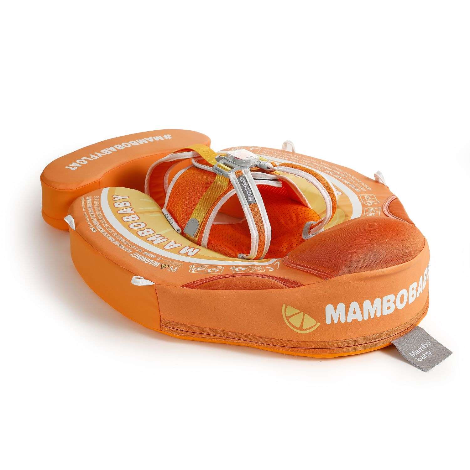 Mambobaby Baby Swim Float Tangerine with Canopy