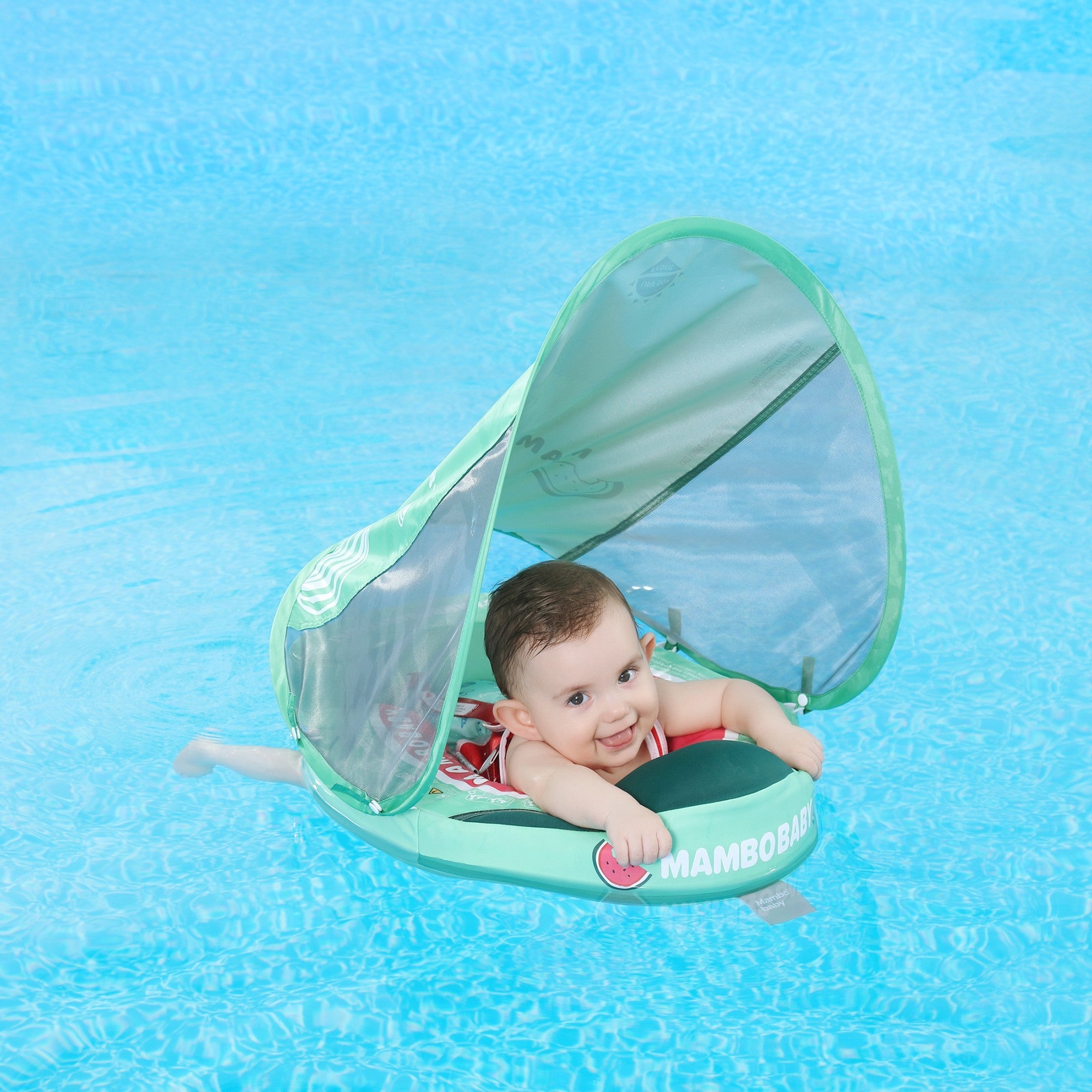 Mambobaby Baby Swim Float Watermelon with Canopy