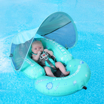 Mambobaby Self-Inflating Baby Swim Float with Canopy