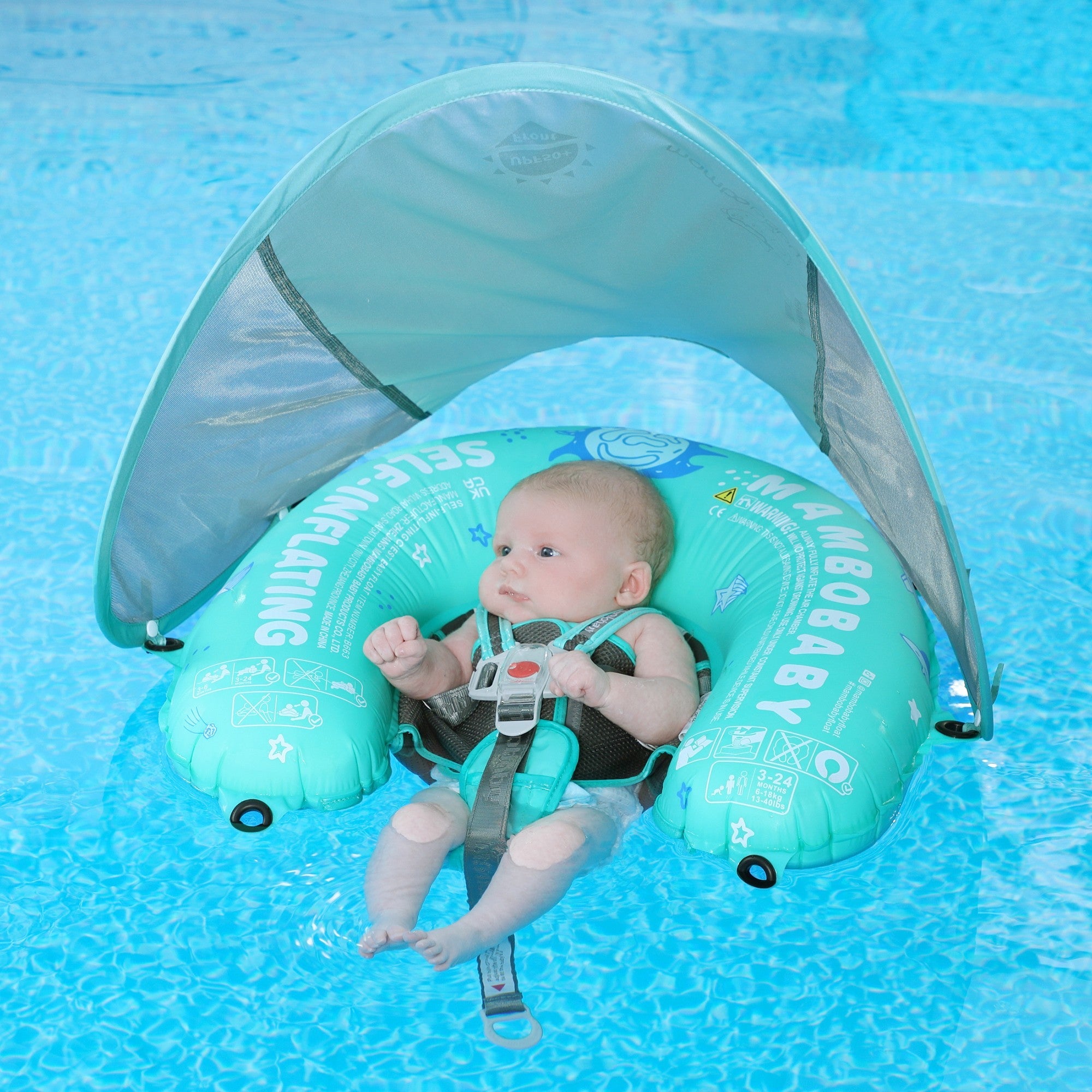 Mambobaby Self-Inflating Swim Float with Canopy