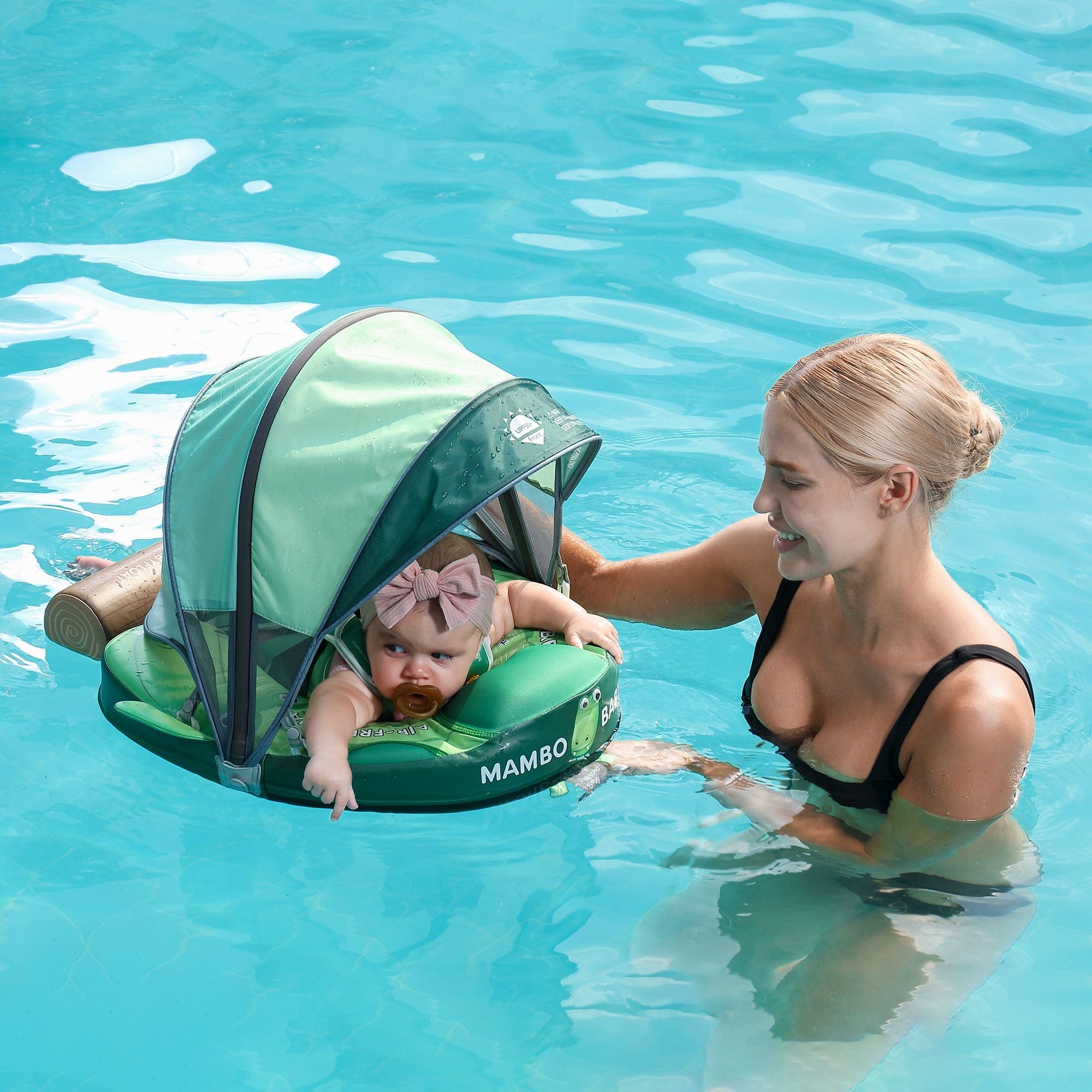 FoarmCore™ Baby Float Crocodiles with 3D UPF 50+ Sun Canopy