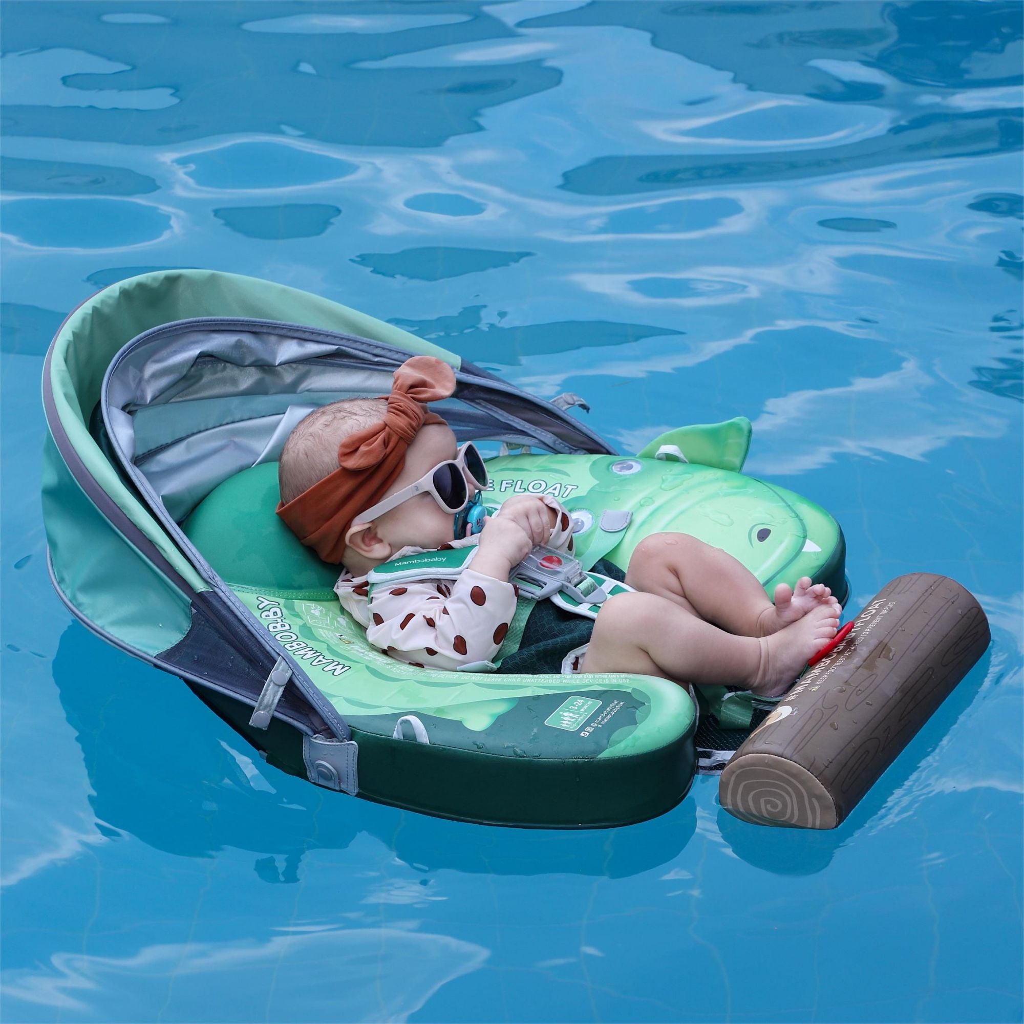 FoarmCore™ Baby Float Crocodiles with 3D UPF 50+ Sun Canopy