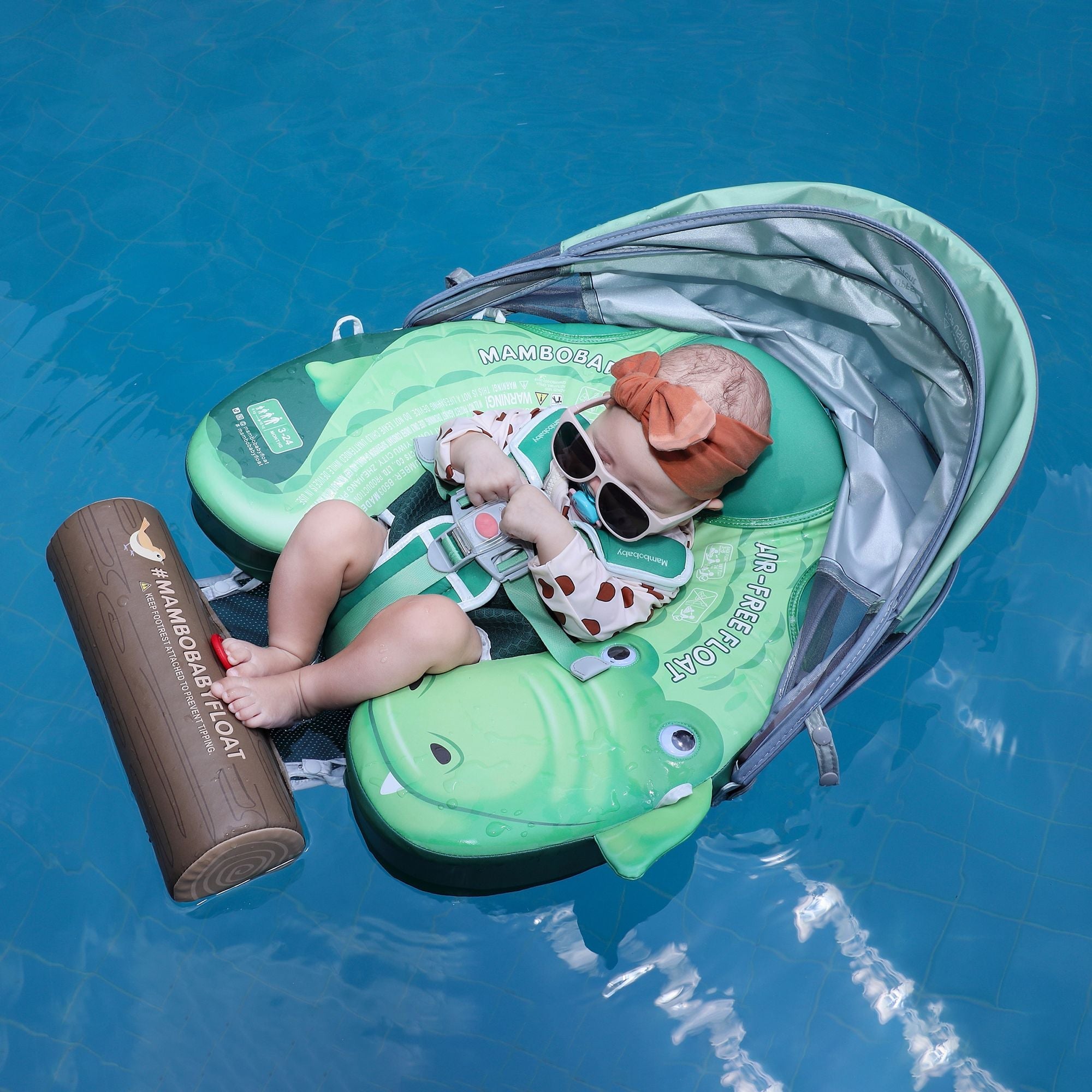 FoarmCore™ Baby Float Crocodiles with 3D UPF 50+ Sun Canopy