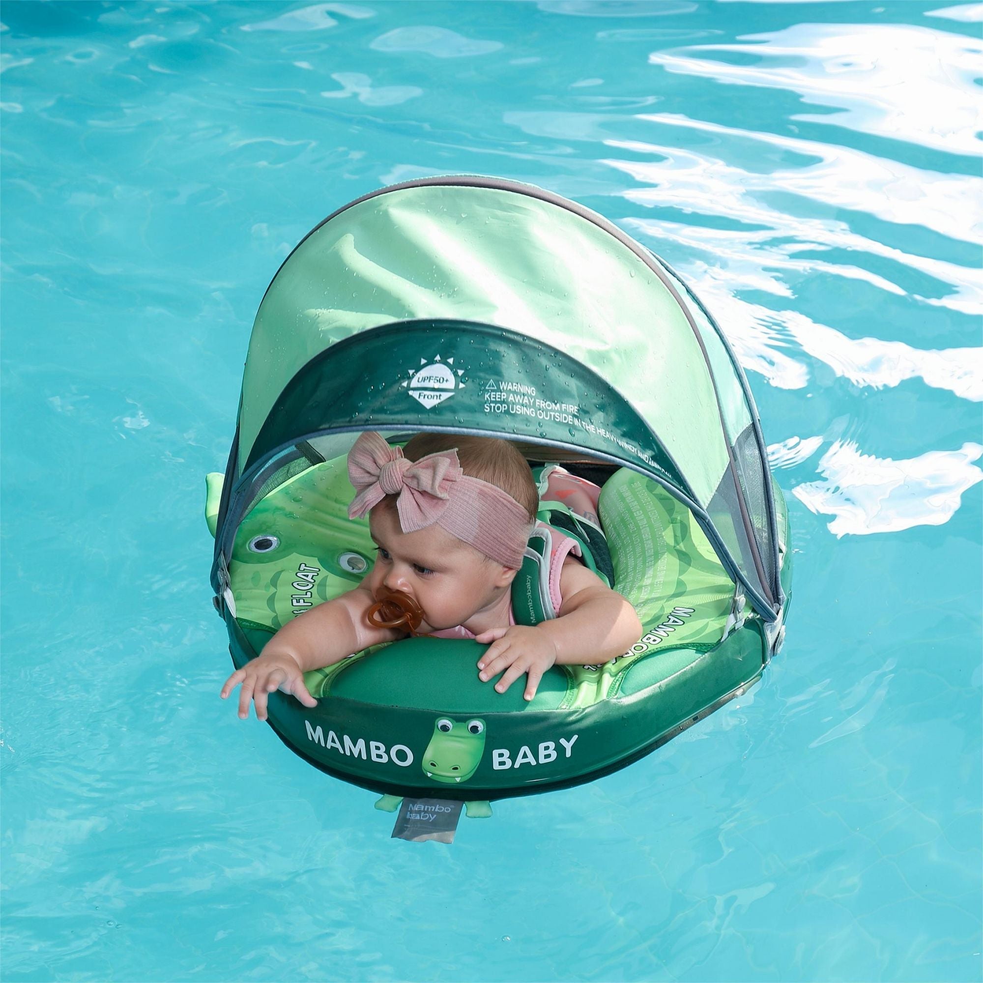 FoarmCore™ Baby Float Crocodiles with 3D UPF 50+ Sun Canopy