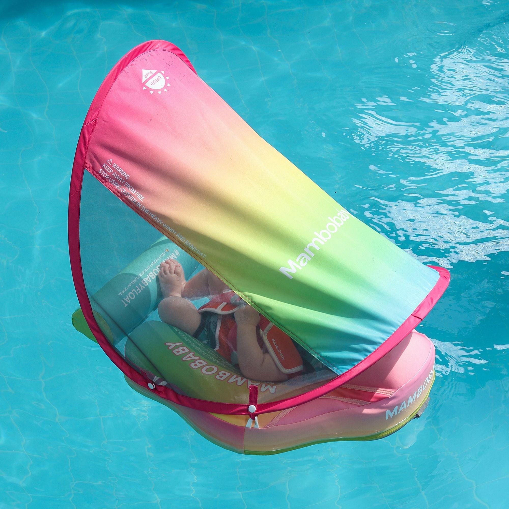 FoarmCore™ Baby Float Rainbow with UPF 50+ Sun Canopy